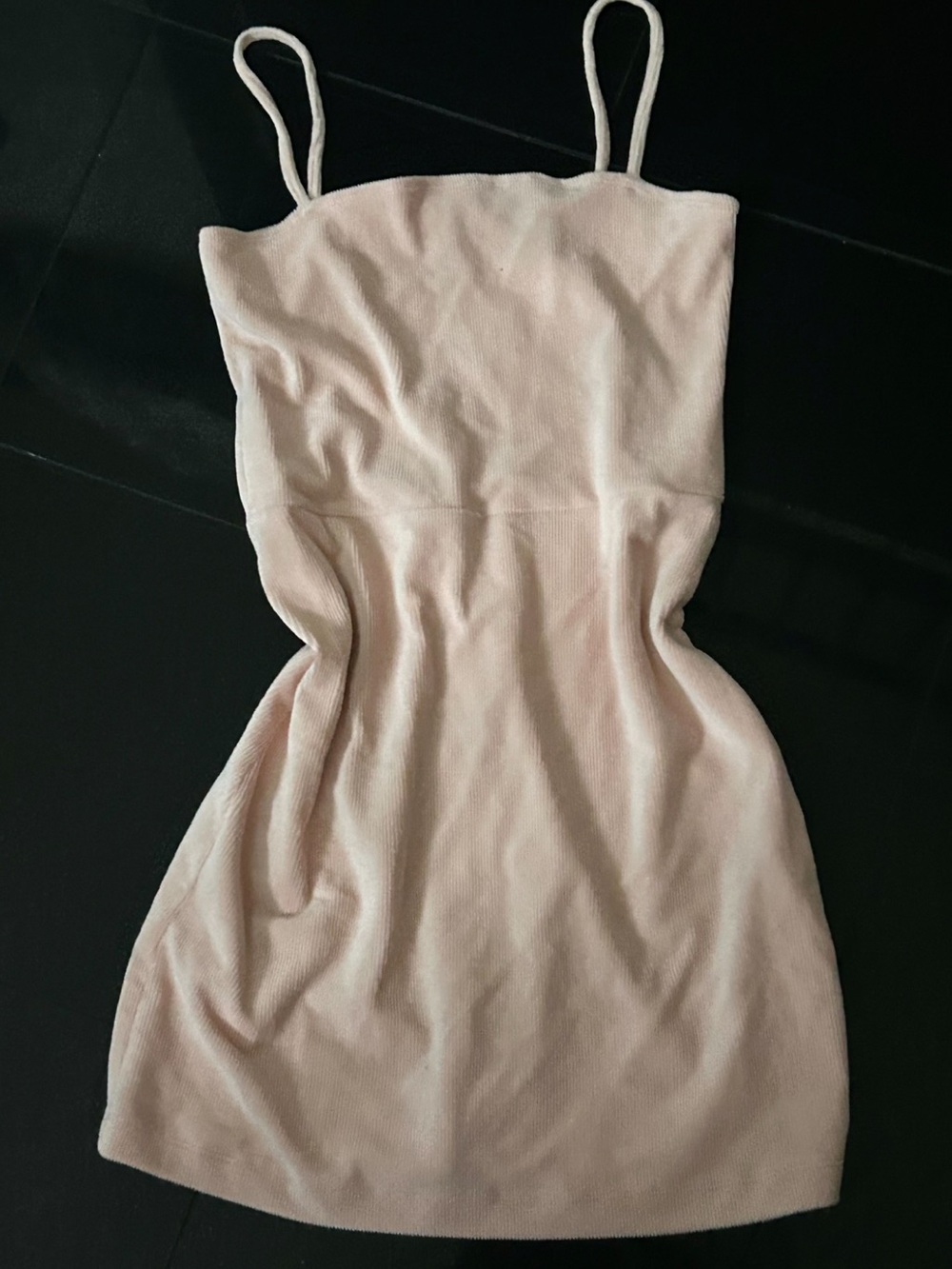 baby pink spaghetti strap dress